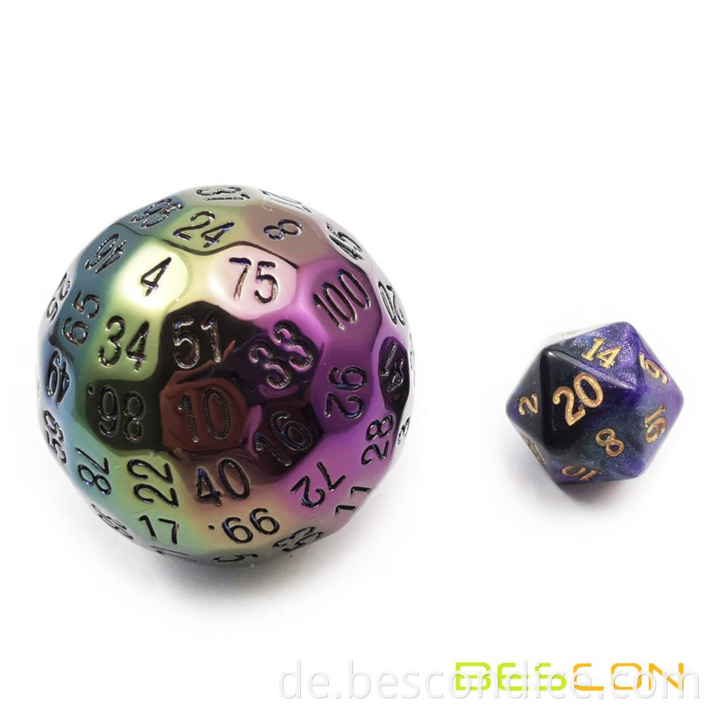 Polyhedral Metal Plating 100 Sided Dice 2